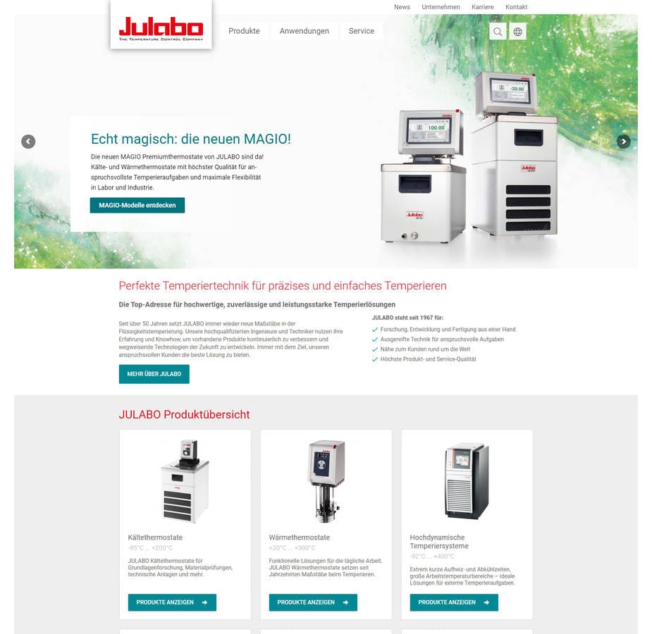 Article image of: Die neue Julabo website ist online