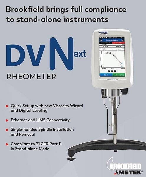 Article image of: Groot nieuws: Brookfield`s nieuwe rheometer, de DVNext