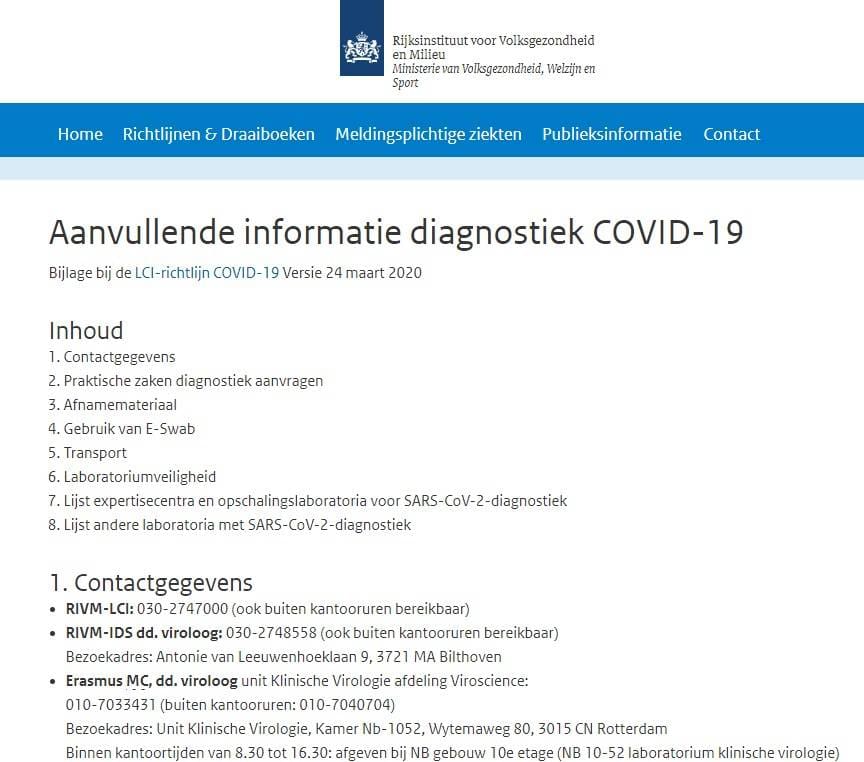 Article image of: RIVM-richtlijn voor diagnostiek COVID-19