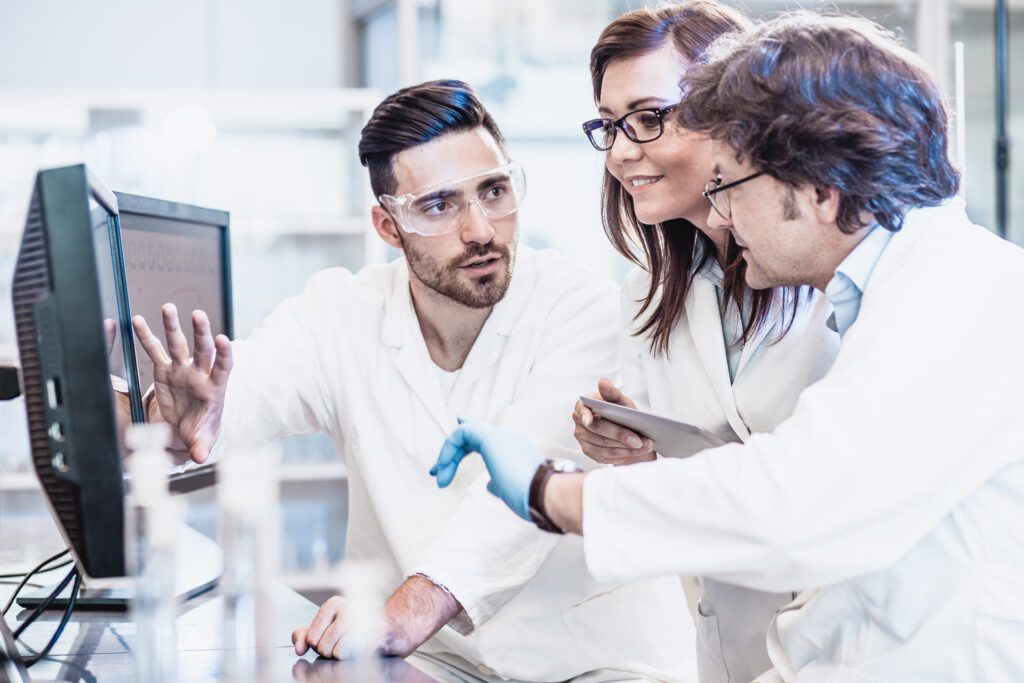 Professionals in the lab